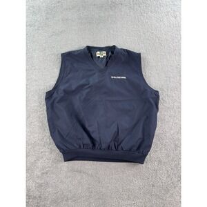NWT Vintage The Wall Street Journal Vest Mens Large Navy Eversole Windbreaker